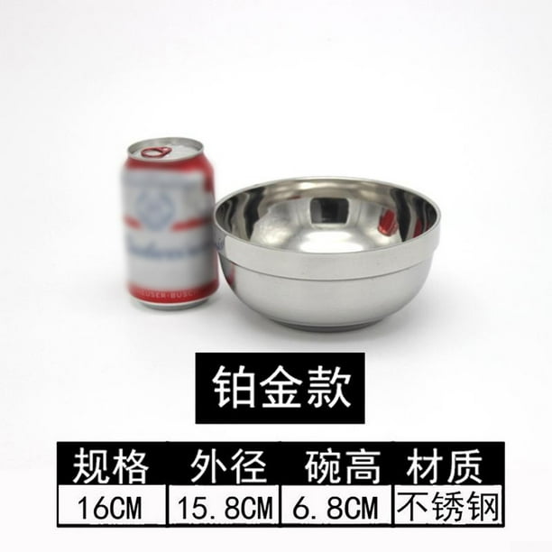 304 Stainless Steel Bowl Anti-scald Kitchen Rice Bowl Double-deck Bowls